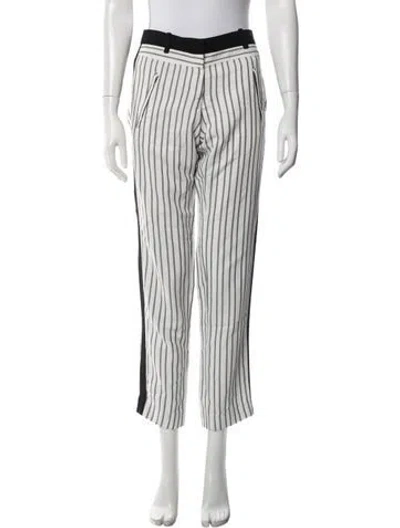 Pre-owned Maje Striped Straight Leg Pants In Multicolor