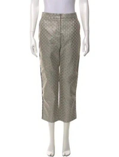 Pre-owned Maje Striped Straight Leg Pants In Neutral