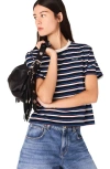 Maje Striped T-shirt In Blue