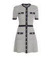 Maje Womens Stripe-pattern Short-sleeve Cotton-blend Mini Dress Bleus In Blue
