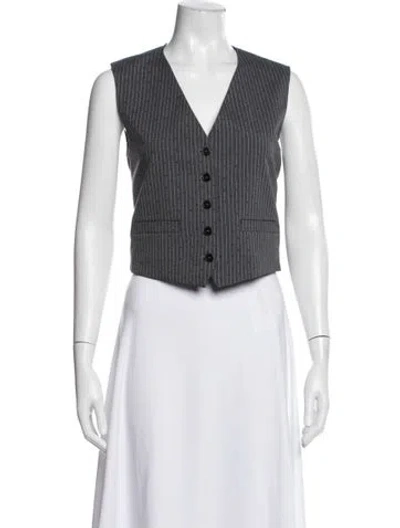 Pre-owned Maje Striped Vest In Gray