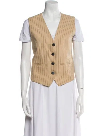 Pre-owned Maje Striped Vest In Neutral