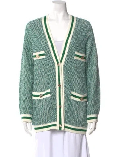 Pre-owned Maje Striped V-neck Sweater