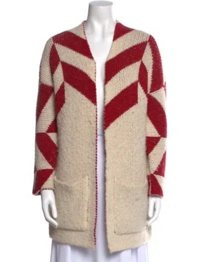 Pre-owned Maje Striped V-neck Sweater