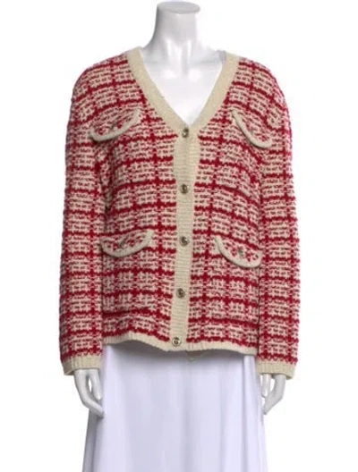 Pre-owned Maje Striped V-neck Sweater