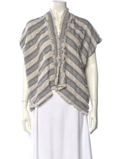 Pre-owned Maje Striped V-neck Sweater