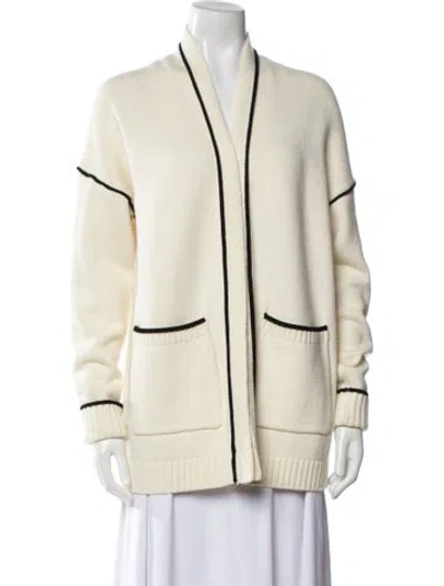 Pre-owned Maje Striped V-neck Sweater In Neutral