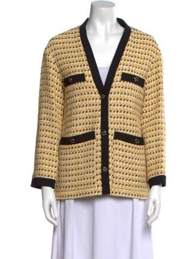 Pre-owned Maje Striped V-neck Sweater W/ Tags