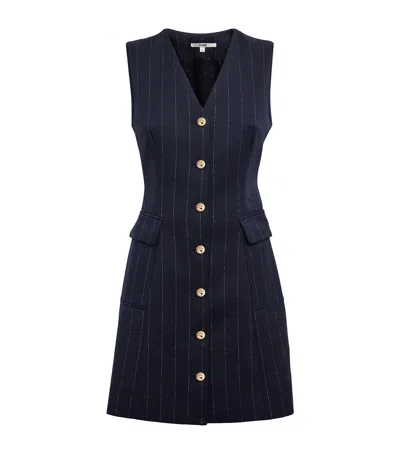 Maje Striped Waistcoat Mini Dress In Blue