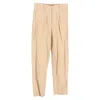 Maje Striped Wide-leg Trousers In Nude Cotton In Black