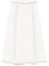 Shop Maje Stud-detail Midi Skirt In 白色