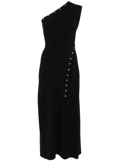 Maje Stud-embellished Midi Dress In Black