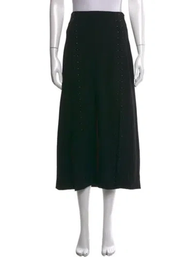 Pre-owned Maje Studded Accents Midi Length Skirt In Black
