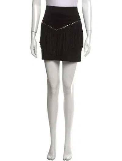 Pre-owned Maje Studded Accents Mini Skirt In Black