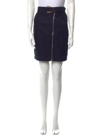 Pre-owned Maje Studded Accents Mini Skirt In Blue