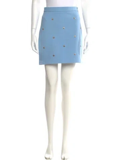 Pre-owned Maje Studded Accents Mini Skirt In Blue