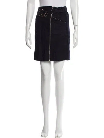 Pre-owned Maje Studded Accents Mini Skirt In Blue