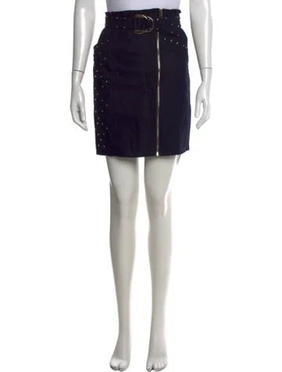 Pre-owned Maje Studded Accents Mini Skirt In Blue
