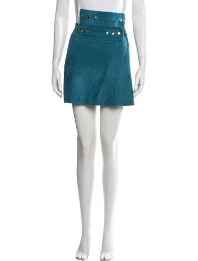 Pre-owned Maje Studded Accents Mini Skirt In Blue