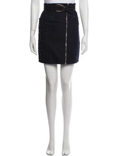 Pre-owned Maje Studded Accents Mini Skirt In Blue