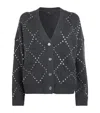 Maje Studded Cardigan In Gray