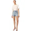 Maje Studded Denim Shorts In Blue