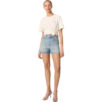 MAJE MAJE STUDDED DENIM SHORTS