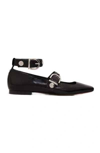 MAJE MAJE STUDDED LEATHER MARY JANE FLATS