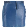 Maje Studded Mini Pencil Skirt In Blue Leather In Blue