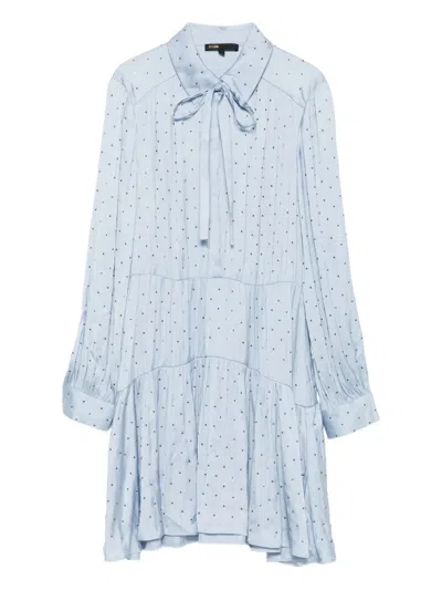 Maje Studded Mini Shirt Dress In Animal Print