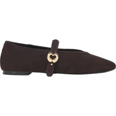 Maje Suede Ballet Flats In Brown