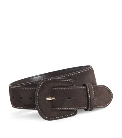 Maje Suede Belt In Brown