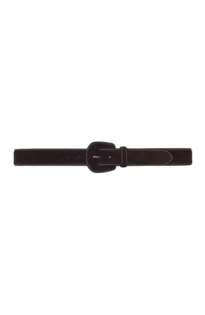 Maje Suede Belt In Brown