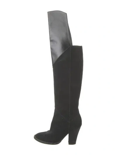 Pre-owned Maje Suede Boots In Black