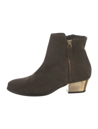 Pre-owned Maje Suede Boots In Green