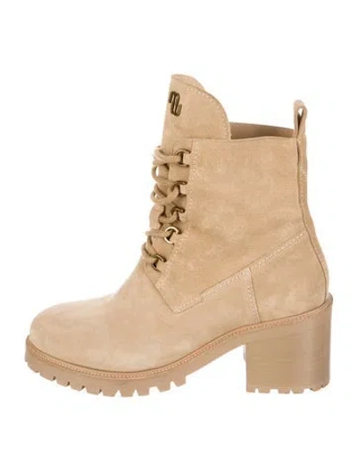 Pre-owned Maje Suede Boots In Neutral