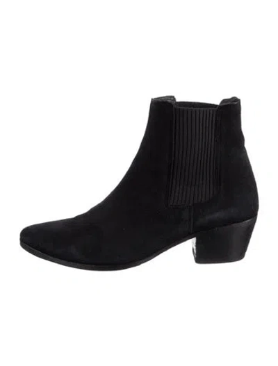 Pre-owned Maje Suede Chelsea Boots In Black