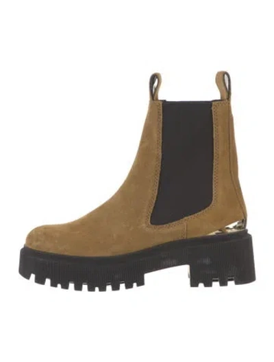 Pre-owned Maje Suede Chelsea Boots In Brown