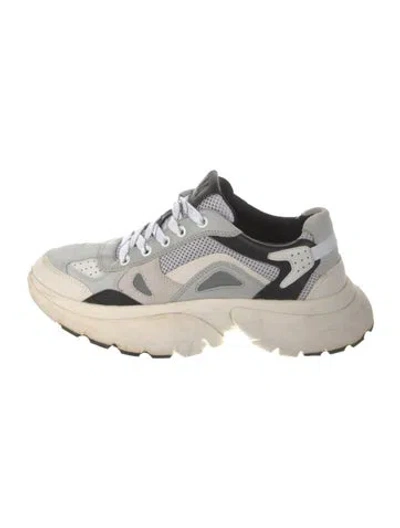 Pre-owned Maje Suede Colorblock Pattern Chunky Sneakers In Multi