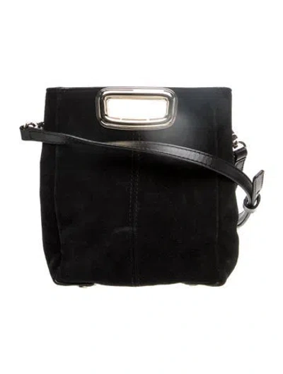 Pre-owned Maje Suede Crossbody Bag In Black