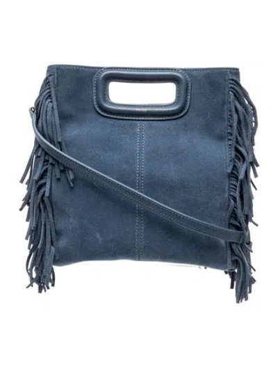 Pre-owned Maje Suede Crossbody Bag In Blue
