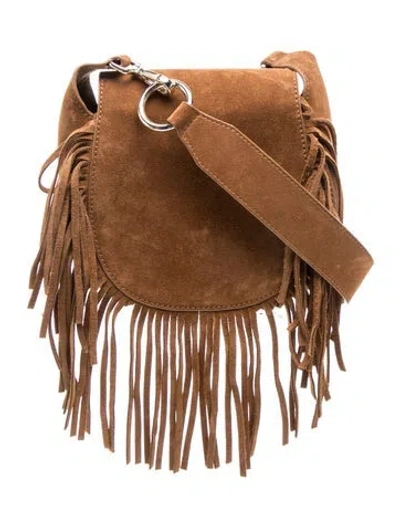 Pre-owned Maje Suede Crossbody Bag In Brown