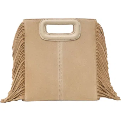 Maje Suede Leather M Bag In Brown