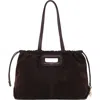 Maje Suede Leather M Tote Bag In Brown