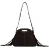 Maje Womens Grey Miss M Mini Suede Shoulder Bag In Brown