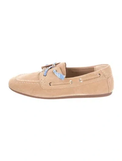Pre-owned Maje Suede Loafers In Neutral