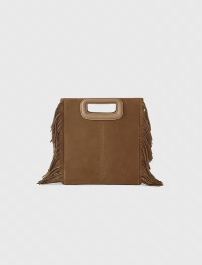 Maje Suede M Bag In Brown