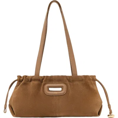 Maje Suede Milpli Gazette Bag In Brown