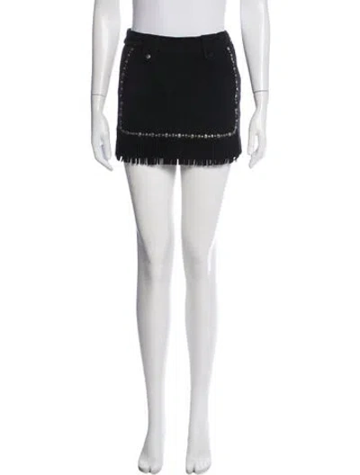 Pre-owned Maje Suede Mini Skirt In Black