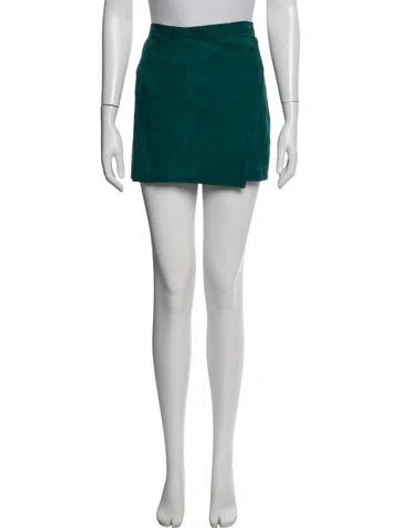 Pre-owned Maje Suede Mini Skirt In Green